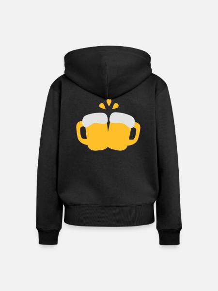 Bier - Frauen Premium Bio Zip Hoodie - Schwarz