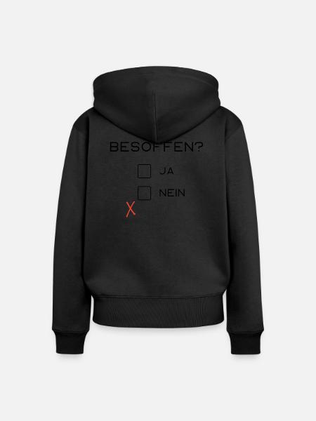 Besoffen? - Frauen Premium Bio Zip Hoodie - Schwarz