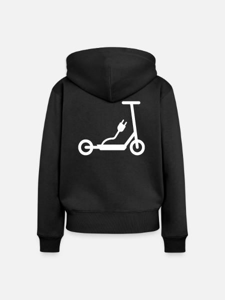 E-Scooter E-Roller Scooter - Frauen Premium Bio Zip Hoodie - Schwarz