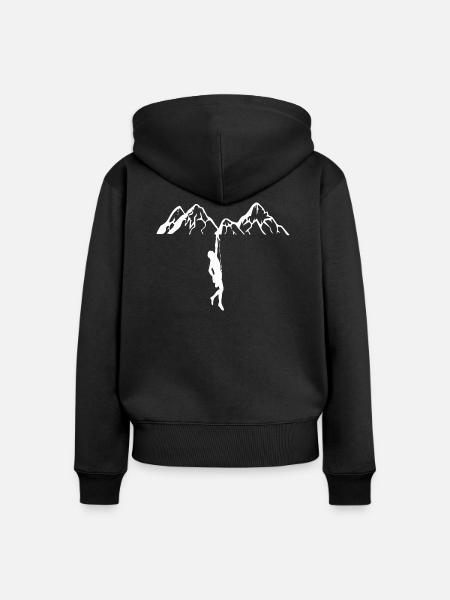 Climbing - Frauen Premium Bio Zip Hoodie - Schwarz