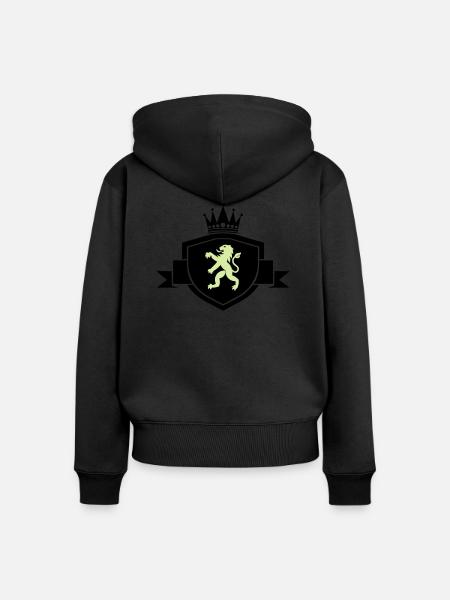 wappen wappentier - Frauen Premium Bio Zip Hoodie - Schwarz