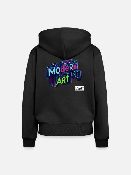 MOdeRn ART - Frauen Premium Bio Zip Hoodie - Schwarz
