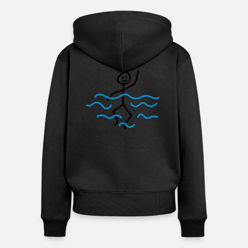 Float - Sweat à capuche zippé Premium bio Femme - noir