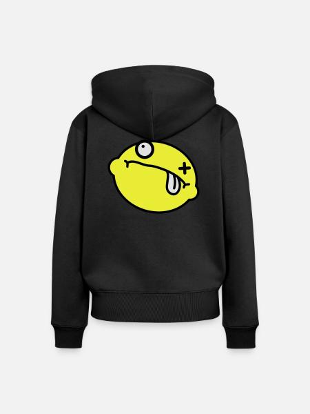 Dead Lemon Smiley - Frauen Premium Bio Zip Hoodie - Schwarz