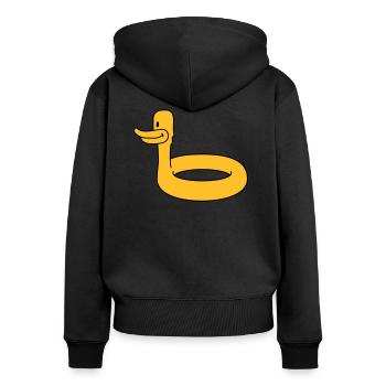 Duck Swimming Ring - Sweat à capuche zippé Premium bio Femme - noir - Dos - Julia (174cm)