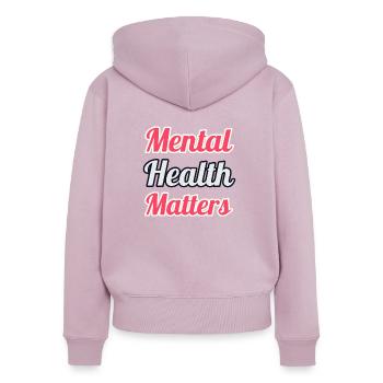 Mental Health Matters - Frauen Premium Bio Zip Hoodie - Altrosa - Hinten - Julia (174cm)