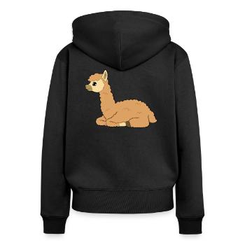 Alpagas - Sweat à capuche zippé Premium bio Femme - noir - Dos - Julia (174cm)