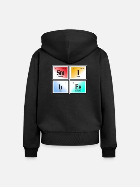 Lächelt | Periodensystem der Elemente - Frauen Premium Bio Zip Hoodie - Schwarz