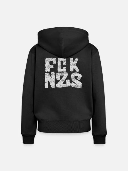 fcknzs grey - Frauen Premium Bio Zip Hoodie - Schwarz