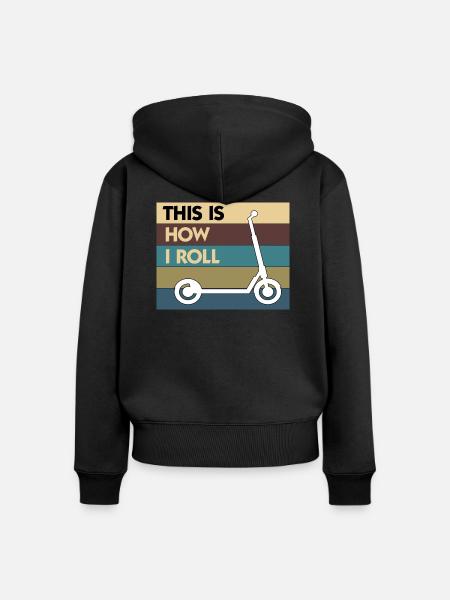 E-Scooter Roller Scooter - Frauen Premium Bio Zip Hoodie - Schwarz