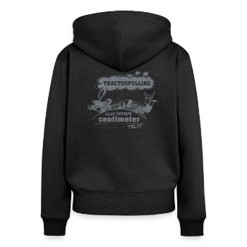 TP, wo jeder Zentimeter Licht zählt - Frauen Premium Bio Zip Hoodie - Schwarz - Hinten - Julia (174cm)