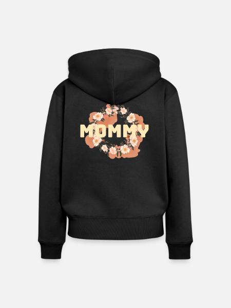 Mutterliebe im Blütenmeer - Frauen Premium Bio Zip Hoodie - Schwarz