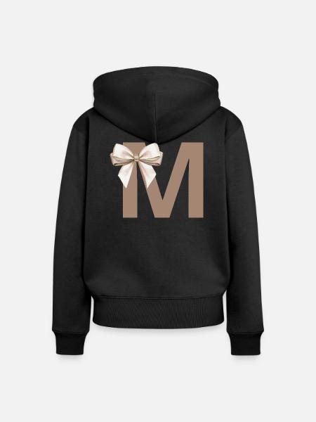 Buchstabe M Knoten - Frauen Premium Bio Zip Hoodie - Schwarz