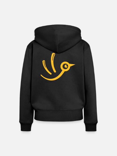 Vögelchen - Frauen Premium Bio Zip Hoodie - Schwarz