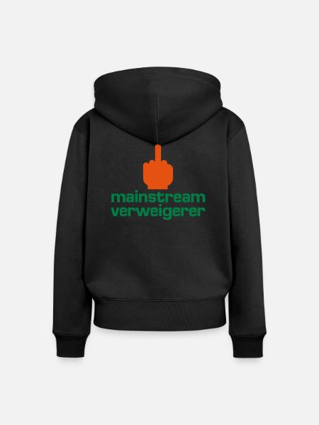 Mainstream-Verweigerer - Frauen Premium Bio Zip Hoodie - Schwarz