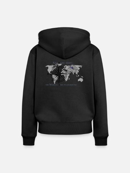 Abenteuerreisen AT - Frauen Premium Bio Zip Hoodie - Schwarz