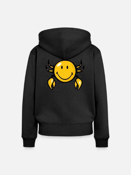 Smiley Crab - Frauen Premium Bio Zip Hoodie - Schwarz
