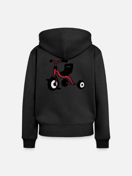 Dreirad - Frauen Premium Bio Zip Hoodie - Schwarz