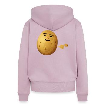Kartoffelwachs - Frauen Premium Bio Zip Hoodie - Altrosa - Hinten - Julia (174cm)