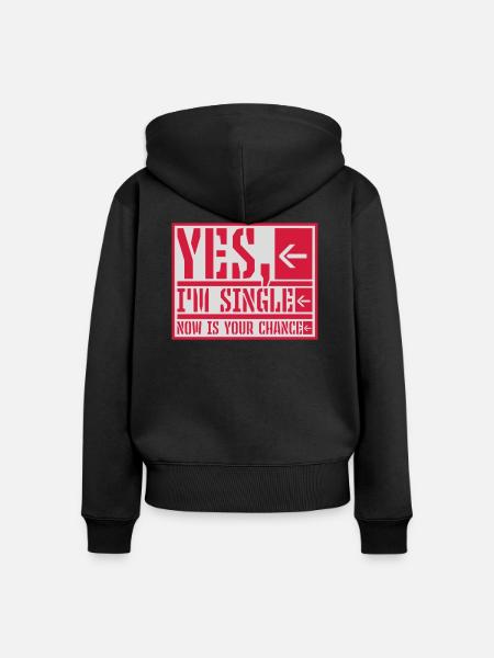 single now your chance - Frauen Premium Bio Zip Hoodie - Schwarz