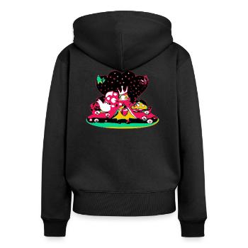 Verzauberte Charaktere - Frauen Premium Bio Zip Hoodie - Schwarz - Hinten - Julia (174cm)