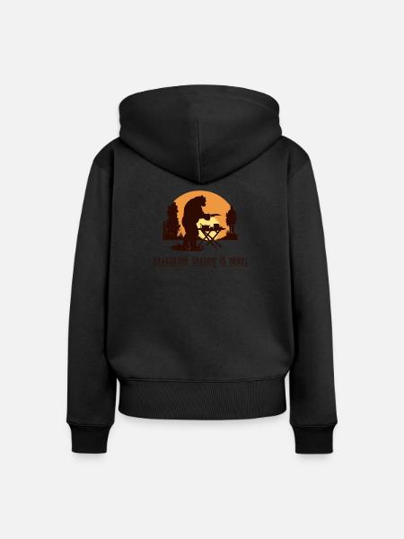 Grillsaison - Frauen Premium Bio Zip Hoodie - Schwarz