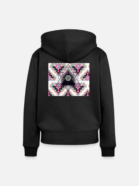 4 4 Original - Frauen Premium Bio Zip Hoodie - Schwarz