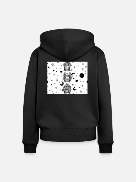 5 Original - Frauen Premium Bio Zip Hoodie - Schwarz