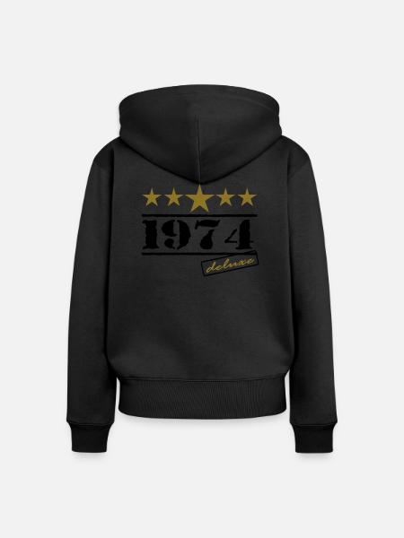 1974 - Frauen Premium Bio Zip Hoodie - Schwarz