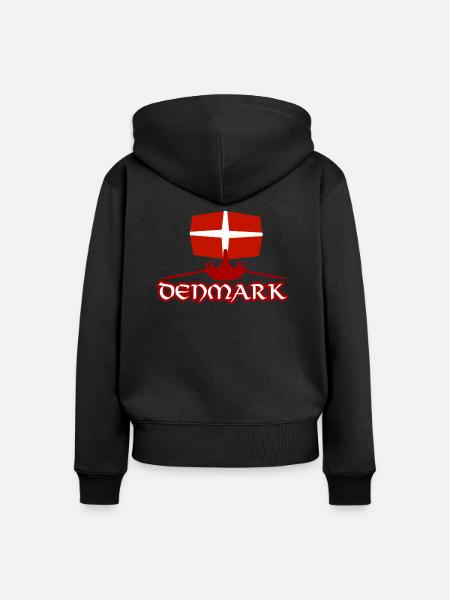 Denmark - Frauen Premium Bio Zip Hoodie - Schwarz