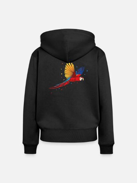 Papagei - Frauen Premium Bio Zip Hoodie - Schwarz