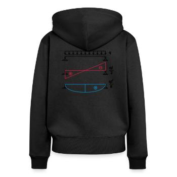 Poutres simplement appuyées - (q fois l carré) - Sweat à capuche zippé Premium bio Femme - noir - Dos - Julia (174cm)