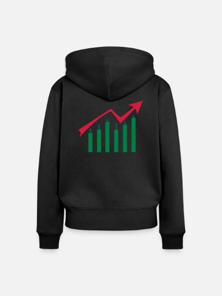 forex up - Frauen Premium Bio Zip Hoodie - Schwarz