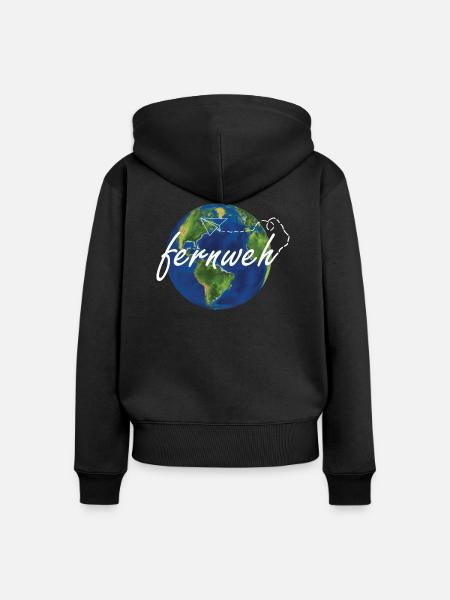 Fernweh - Frauen Premium Bio Zip Hoodie - Schwarz