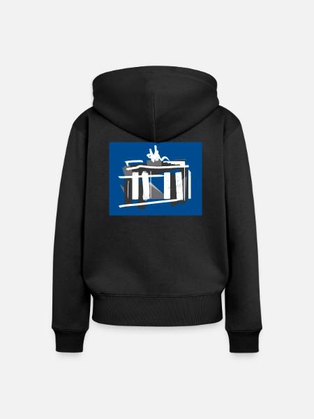 Brandenburger Tor - Frauen Premium Bio Zip Hoodie - Schwarz
