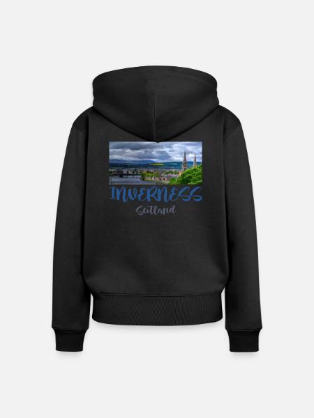 Inverness - Frauen Premium Bio Zip Hoodie - Schwarz