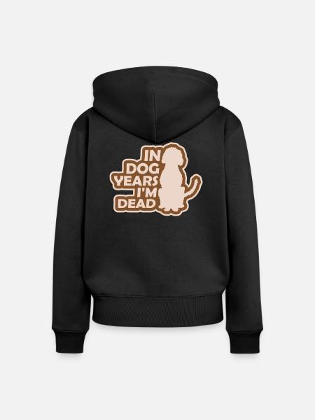 in dog years Dead - Frauen Premium Bio Zip Hoodie - Schwarz