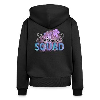 Mermaid Squad, Mermaids Summer Beach Party - Sweat à capuche zippé Premium bio Femme - noir - Dos - Julia (174cm)