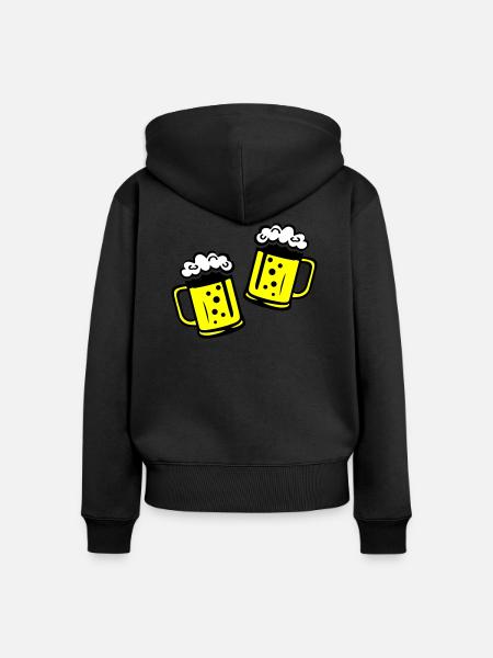 Bier Bierkrug Prost - Frauen Premium Bio Zip Hoodie - Schwarz