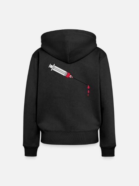 Blood Syringe - Frauen Premium Bio Zip Hoodie - Schwarz