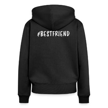 #MEILLEUR AMI - Sweat à capuche zippé Premium bio Femme - noir - Dos - Julia (174cm)