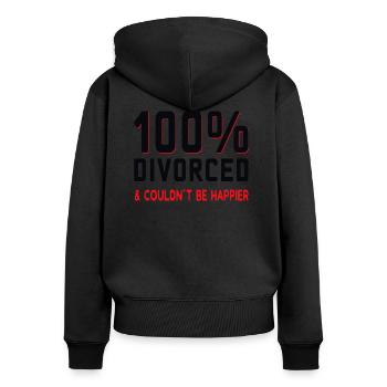 Happy divorced, divorce - Women's Premium Organic Zip Hoodie - black - Back - Julia (174cm)
