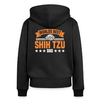 Shih Tzu Liebhaber Hundehalter Shih Tzu Geschenk - Frauen Premium Bio Zip Hoodie - Schwarz - Hinten - Julia (174cm)