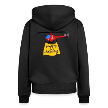 Helicopter Happy Birthday 7 - Women's Premium Organic Zip Hoodie - black - Back - Julia (174cm)