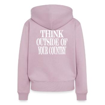 social justice alien lover internet 60th birthday - Women's Premium Organic Zip Hoodie - dusky pink - Back - Julia (174cm)