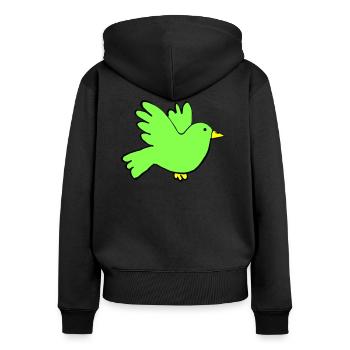 Couleurs des oiseaux - Sweat à capuche zippé Premium bio Femme - noir - Dos - Julia (174cm)