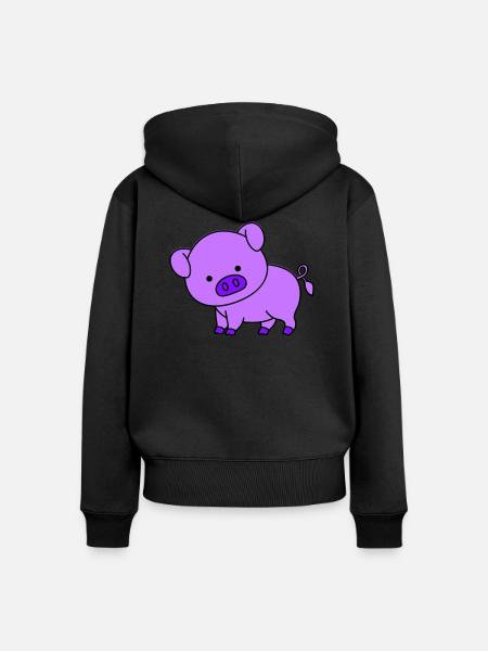 pig - Frauen Premium Bio Zip Hoodie - Schwarz