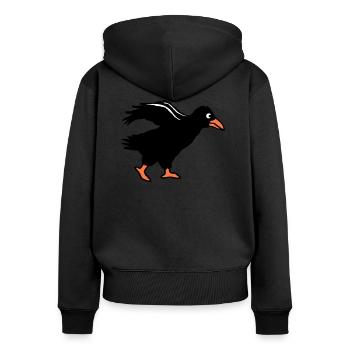 Corbeau oiseau marche corbeau course rapide course drôle - Sweat à capuche zippé Premium bio Femme - noir - Dos - Julia (174cm)