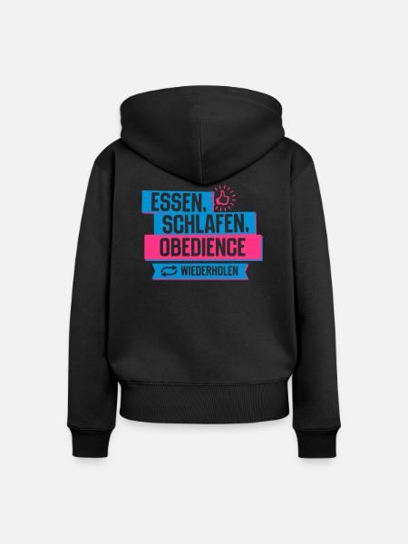 Hobby Obedience - Frauen Premium Bio Zip Hoodie - Schwarz