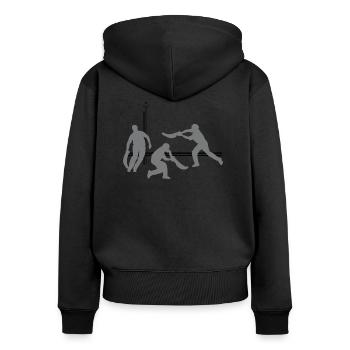 joueursdechistera4 - Sweat à capuche zippé Premium bio Femme - noir - Dos - Julia (174cm)